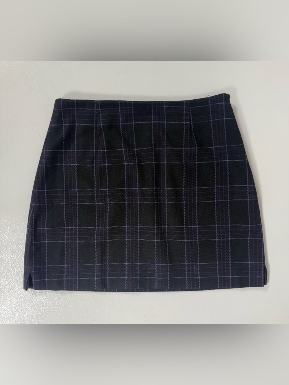 Vtg Limited Mini Skirt Purple Plaid Wool Academia Clueless Preppy Italy Women 6